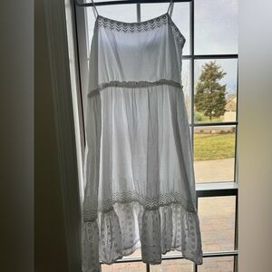 J crew White midi tiered Dress size medium